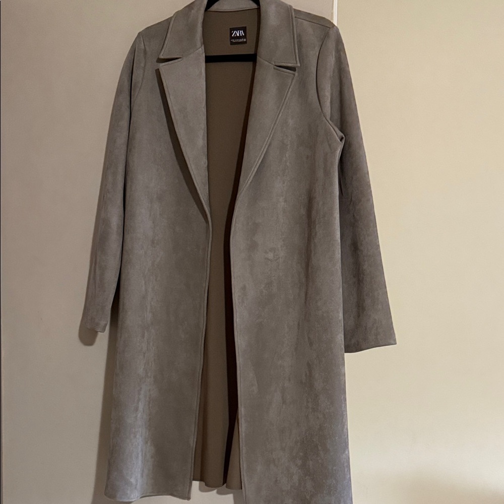 Zara Women's Elegant Gray Trench Coat